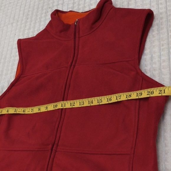 Columbia Red Fleece Vest with Orange Accents - Picture 13 of 14